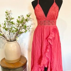 NEW Stunning Crochet top Coral Lace Dress